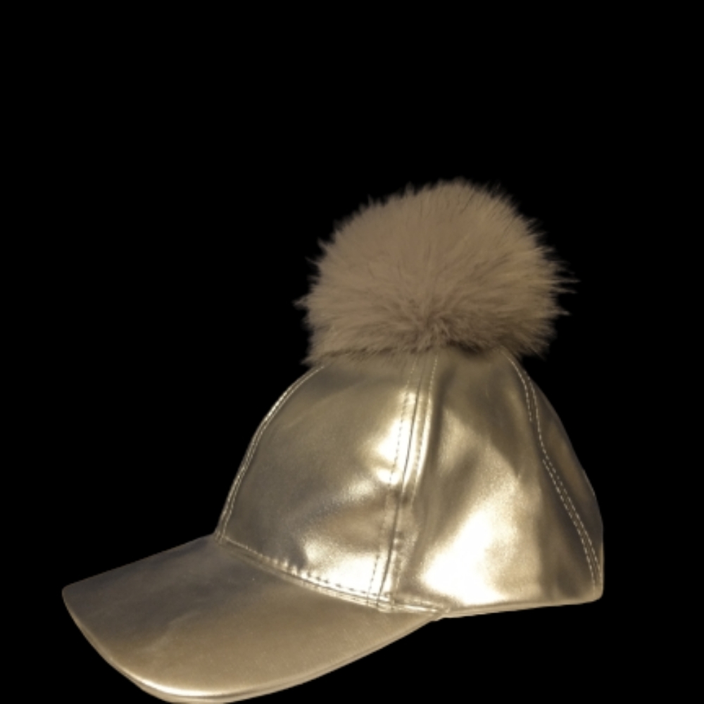 silver pompom cap